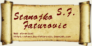Stanojko Faturović vizit kartica